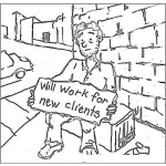 Dibujo para colorear Empresario Sin Ventas Para Pintar Y Colorear Empresario Sin Clientes