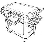 Dibujo para colorear Colorear Carrito De Comida De Avion Para Pintar Y Colorear Bandejas De Aeromosas
