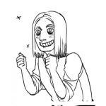 Dibujo para colorear Dibujo De Mujer Esperanzada Deseosa E Ilusionada Para Colorear