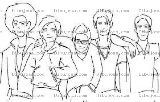 Dibujo para colorear 5 Carnales Dibujo De Un Grupo De Amigos Para Colorear A Cinco Chavos Compinches