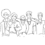 Dibujo para colorear 5 Carnales Dibujo De Un Grupo De Amigos Para Colorear A Cinco Chavos Compinches