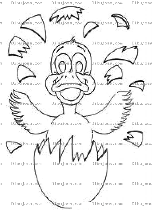 Dibujo para colorear Paro Recien Nacido Dibujo De Un Pato Saliendo Del Cascaron Para Pintar Y Colorear El Nacimiento De Un Patito