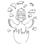 Dibujo para colorear Paro Recien Nacido Dibujo De Un Pato Saliendo Del Cascaron Para Pintar Y Colorear El Nacimiento De Un Patito