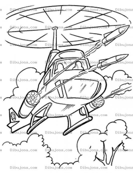 Dibujo para colorear Helicoptero Militar Para Colorear