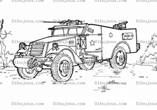 Dibujo para colorear Camion Militar Para Colorear