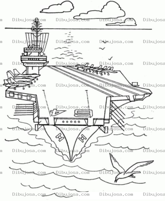 Dibujo para colorear Dibujo De Un Lanza Aviones Para Pintar Y Colorear