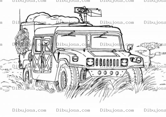 Dibujo para colorear Hummermilitar Dibujo De Una Camioneta Hummer Del Ejercito De Los Estados Unidos Para Pintar Y Colorear