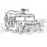 Dibujo para colorear Hummermilitar Dibujo De Una Camioneta Hummer Del Ejercito De Los Estados Unidos Para Pintar Y Colorear