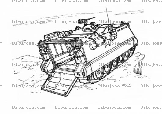 Dibujo para colorear Tanque Furgon Para Pintar Y Colorear Un Tanque De Guerra Con Capacidad De Furgon