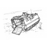 Dibujo para colorear Tanque Furgon Para Pintar Y Colorear Un Tanque De Guerra Con Capacidad De Furgon