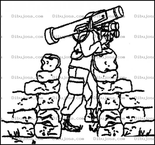 Dibujo para colorear Soldado Con Bazooka Para Pintar Y Colorear Bazuka Militar