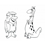 Dibujo para colorear Colorear a Pablo y Dino de los picapiedra