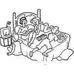 Dibujo para colorear Pijamadamixta Dibujo De Pijamada Mixta Para Pintar Y Colorear