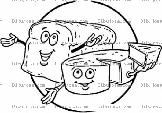 Dibujo para colorear Panconqueso Dibujo De Pan Y Queso Para Pintar Y Colorear Panyqueso