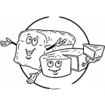 Dibujo para colorear Panconqueso Dibujo De Pan Y Queso Para Pintar Y Colorear Panyqueso