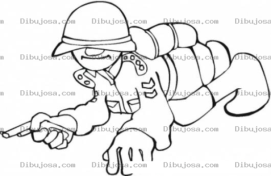 Dibujo para colorear Soldadoarrastrad Dibujo De Un Soldado Arrastrado Arrastrandose En El Piso Para Pintar Y Colorear