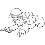 Dibujo para colorear Soldadoarrastrad Dibujo De Un Soldado Arrastrado Arrastrandose En El Piso Para Pintar Y Colorear