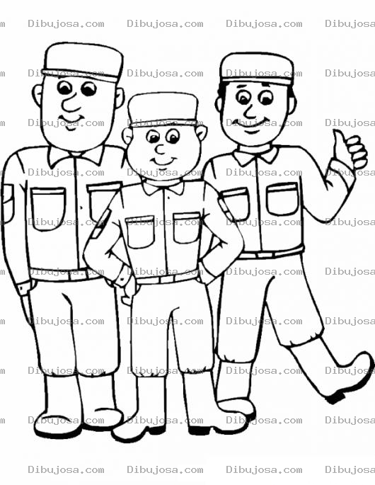 Dibujo para colorear Soldados De Infanteria Dibujo De 3 Soldados Para Pintar Y Colorear