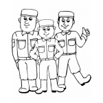 Dibujo para colorear Soldados De Infanteria Dibujo De 3 Soldados Para Pintar Y Colorear