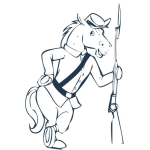 Dibujo para colorear Dibujo De Caballo Con Bayoneta Para Pintar Y Colorear Caballo Militar
