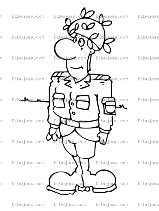 Dibujo para colorear Soldado Entusiasta Para Pintar Y Colorear