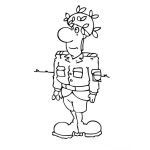 Dibujo para colorear Soldado Entusiasta Para Pintar Y Colorear