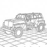 Dibujo para colorear Camioneta3d Dibujo De Un Carro Militar En Autocad Para Pintar Y Colorear Troca Del Ejercito En 3 Dimensiones