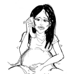 Dibujo para colorear Complicaciones En El Embarazao Embarazo Delicado Embarazo De Alto Riesgo Dibujo De Mujer Embarazada Llamando Al Medico Para Pintar Y Colorear Mujer En Cinta Con Dolores De Parto