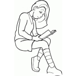 Dibujo para colorear Colorear Chica leyendo un libro