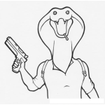 Dibujo para colorear Cobra Con Pistola Para Pintar Dibujo De Una Cobra Que Cobra Con Pistola Para Colorear Cobra Cobradora