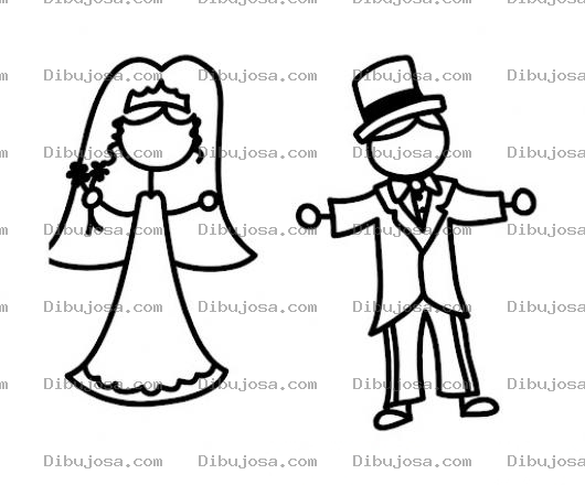 Dibujo para colorear Dibujo De Reciencasados Separados Para Pintar Y Colorear