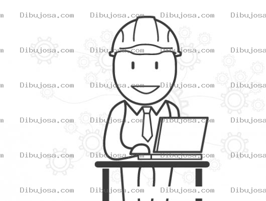 Dibujo para colorear Dibujo De Ingeniero Con Laptop Para Pintar Y Colorear