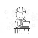 Dibujo para colorear Dibujo De Ingeniero Con Laptop Para Pintar Y Colorear