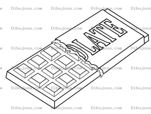 Dibujo para colorear Barradechocolate Dibujo De Una Barra De Chocolate Para Pintar Y Colorear