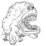 Dibujo para colorear Monstruo Trompudo Dibujo De Un Moustruo Bocon Para Pintar Y Colorear Boca Horrible Y Asquerosa Para Darle Un Besito De Lenguita