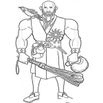 Dibujo para colorear Dibujo Del Moreno Justiciero Para Pintar Y Colorear Negron Barbado Con Un Bate Y Un Cuervo En El Hombro