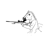 Dibujo para colorear Dibujo De Un Caballo Con Rifle Para Pintar Y Colorear Caballo Con Escopeta