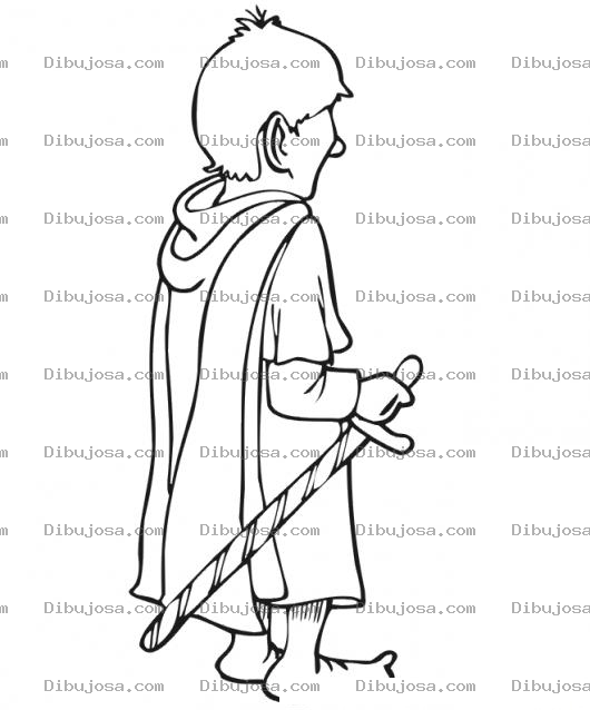 Dibujo para colorear Dibujo De Principe Con Capa De Espaldas Para Pintar Y Colorear