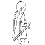 Dibujo para colorear Dibujo De Principe Con Capa De Espaldas Para Pintar Y Colorear