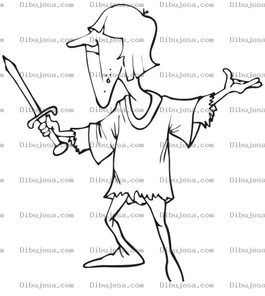 Dibujo para colorear Dibujo De Aprendiz De Mosquetero Para Pintar Y Colorear