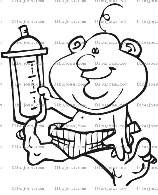Dibujo para colorear Bebote Dibujo De Bebe Con Biberon Para Pintar Y Colorear Bebeconpacha