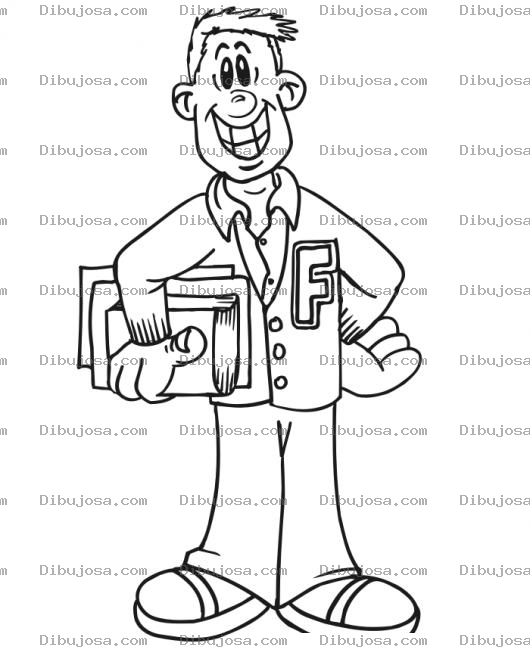 Dibujo para colorear Dibujo De Fernando En La Universidad Para Pintar Y Colorear Estudiante Universitario Contento