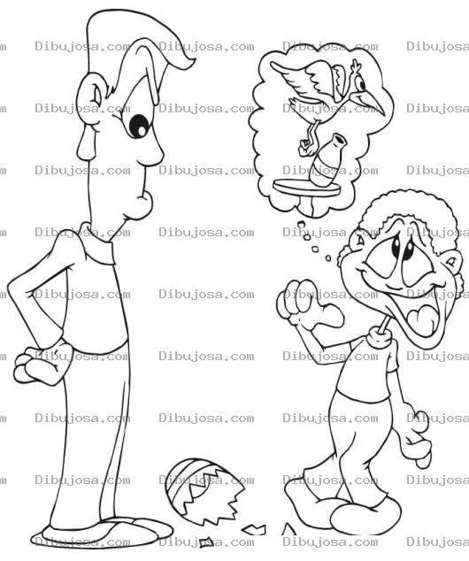 Dibujo para colorear Dibujo De Una Mentira Para Pintar Y Colorear Hijo Mentiroso Mintiendo A Su Papa