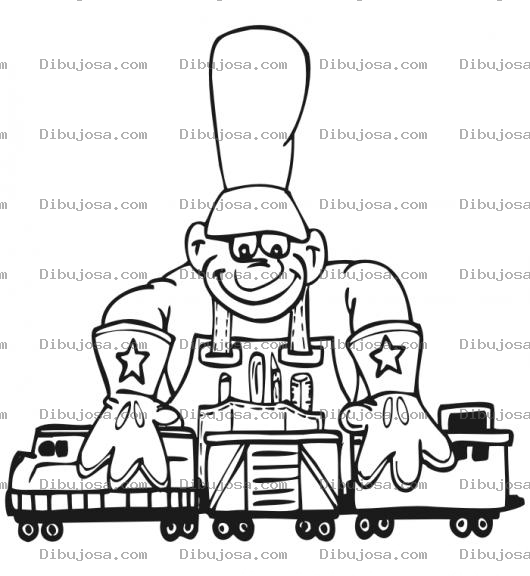 Dibujo para colorear Infancia Adulta Dibujo De Hombre Jugando Con Un Tren De Juguete Para Pintar Y Colorear Fabricante De Trenes