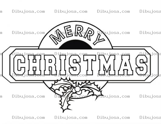 Dibujo para colorear Rotulo De Merrychristmas Para Pintar Y Colorear