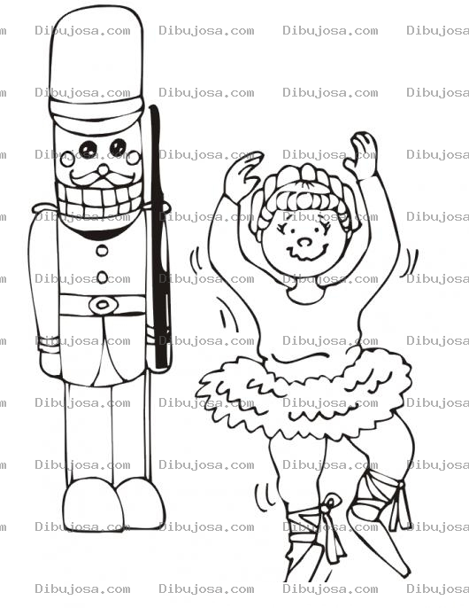 Dibujo para colorear Dibujo De Soldado De Juguete Y Bailarina De Juguete Para Pintar Y Colorear Reglito Para Nino Y Regalito Para Nina