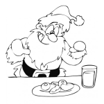 Dibujo para colorear Galletasdesanta Dibujo De Santa Claus Con Su Plato De Galletas Y Su Vaso De Leche Que Le Dejaron Los Ninos Antes De Irse A Dormir