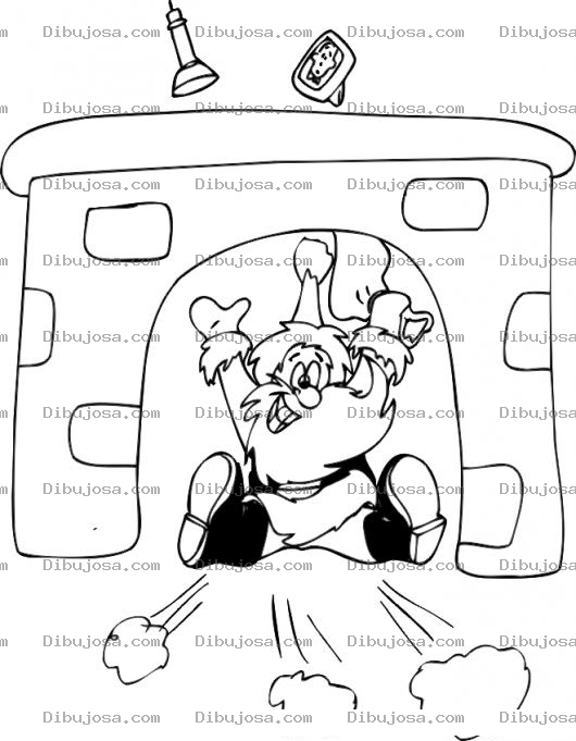 Dibujo para colorear Dibujo De Santa Claus Callendo De Nalgas En La Chimenea Para Pintar Y Colorear Santa Claus Cayendo De Pompas