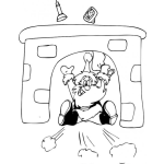 Dibujo para colorear Dibujo De Santa Claus Callendo De Nalgas En La Chimenea Para Pintar Y Colorear Santa Claus Cayendo De Pompas