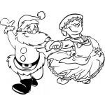 Dibujo para colorear Santaclaus Y Mamaclaus Dibujo De Santa Claus Bailando Con Mama Claus Para Pintar Y Colorear A Papanoel Y Mamanoel